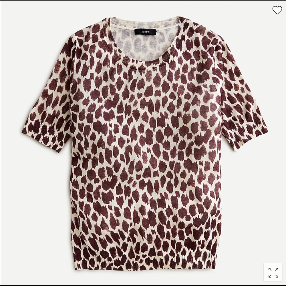 NWT J.Crew silk-blend sweater in giraffe print